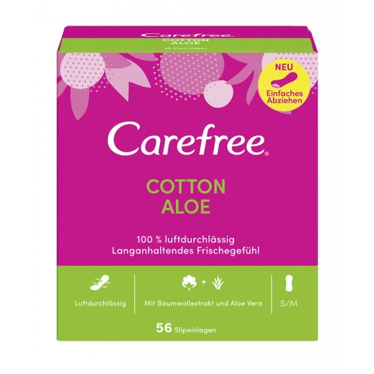 Carefree Cotton Feel Aloe Slipeinlagen 56ST 3 Carefree Cotton Feel Aloe Slipeinlagen 56ST