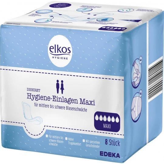 Elkos Hygiene-Einlagen Maxi 8ST 3 Elkos Hygiene-Einlagen Maxi 8ST
