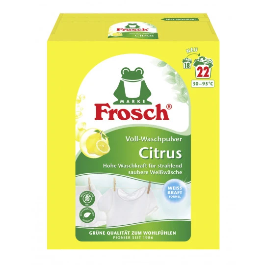 Frosch Voll-Waschpulver Citrus 1,45KG 22WL 3 Frosch Voll-Waschpulver Citrus 1,45KG 22WL