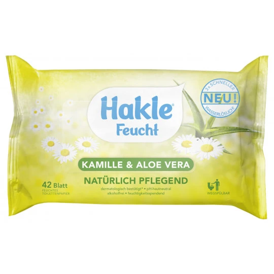 Hakle Feuchtes Toilettenpapier Kamille & Aloe Vera 42ST 3 Hakle Feuchtes Toilettenpapier Kamille & Aloe Vera 42ST