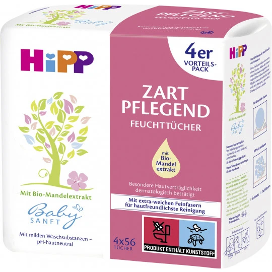 Hipp Babysanft Zart Pflegend Feuchttücher 4x 56ST 3 Hipp Babysanft Zart Pflegend Feuchttücher 4x 56ST