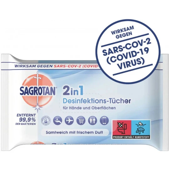 Sagrotan 2in1 Desinfektions-Tücher 15ST 3 Sagrotan 2in1 Desinfektions-Tücher 15ST
