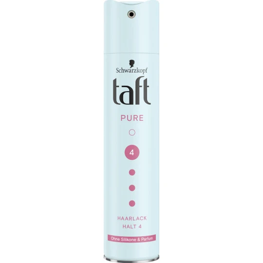 Schwarzkopf Taft Pure Haarlack Halt 4 250ML 3 Schwarzkopf Taft Pure Haarlack Halt 4 250ML
