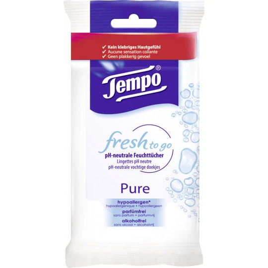 Tempo Fresh To Go Pure Feuchttücher 10ST 3 Tempo Fresh To Go Pure Feuchttücher 10ST